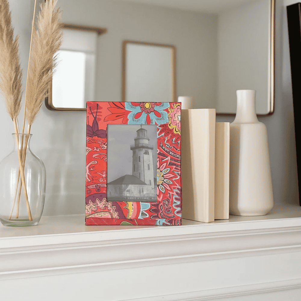Floral Fabric Photo Frame