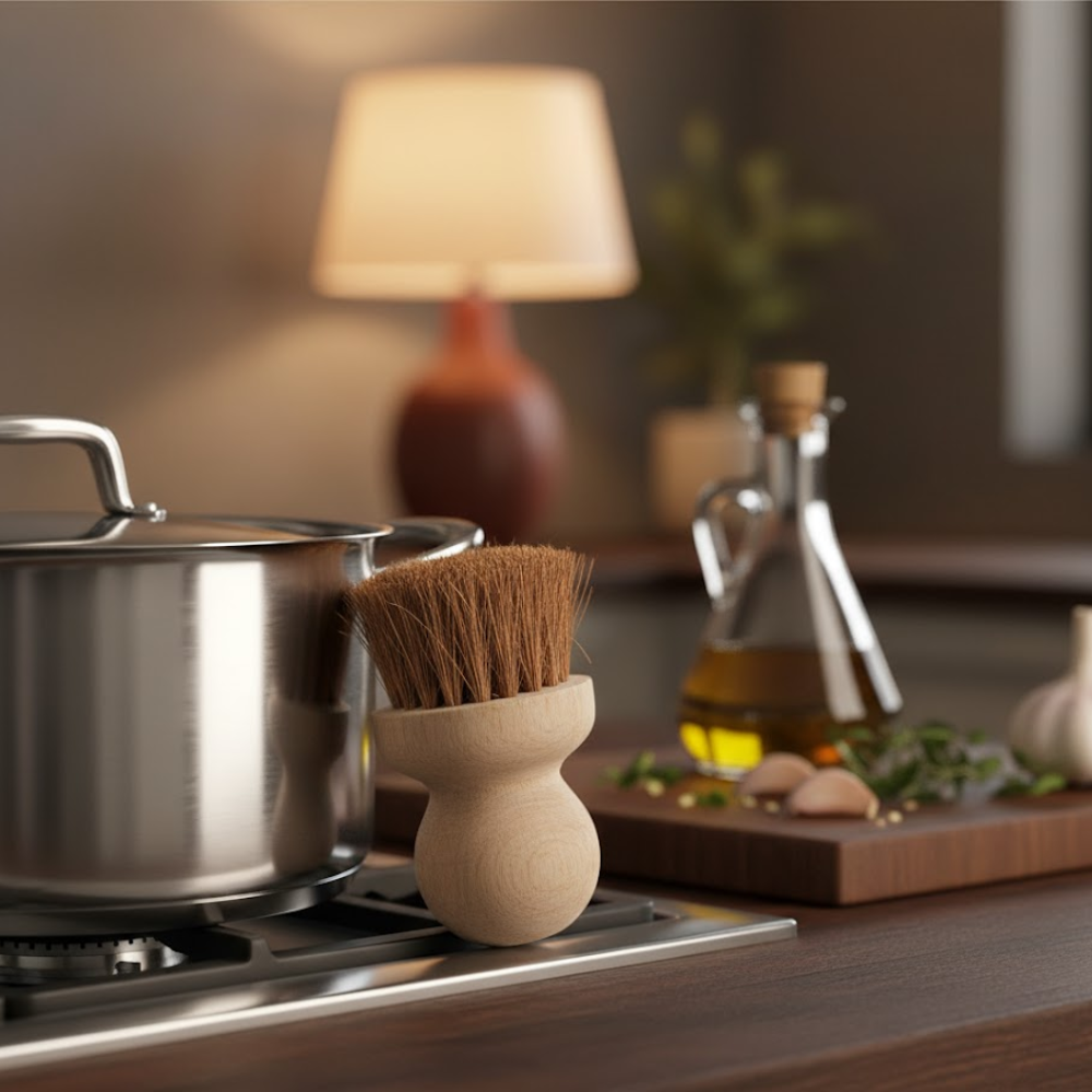 Handmade Coconut Fiber Pan Pot Brush – Eco-Friendly Natural Kitchen Scrubber for Pots & Pans