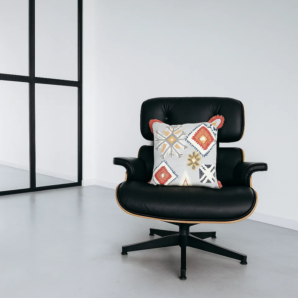 Embroidered Cotton Cushion Cover