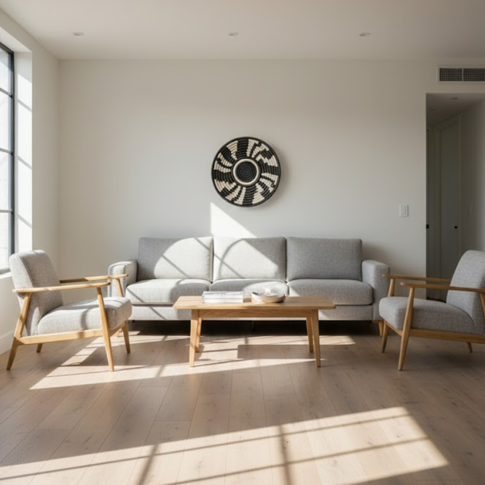 Monochrome Tribal Wall Plate – Handwoven Boho Wall Décor in Black & White