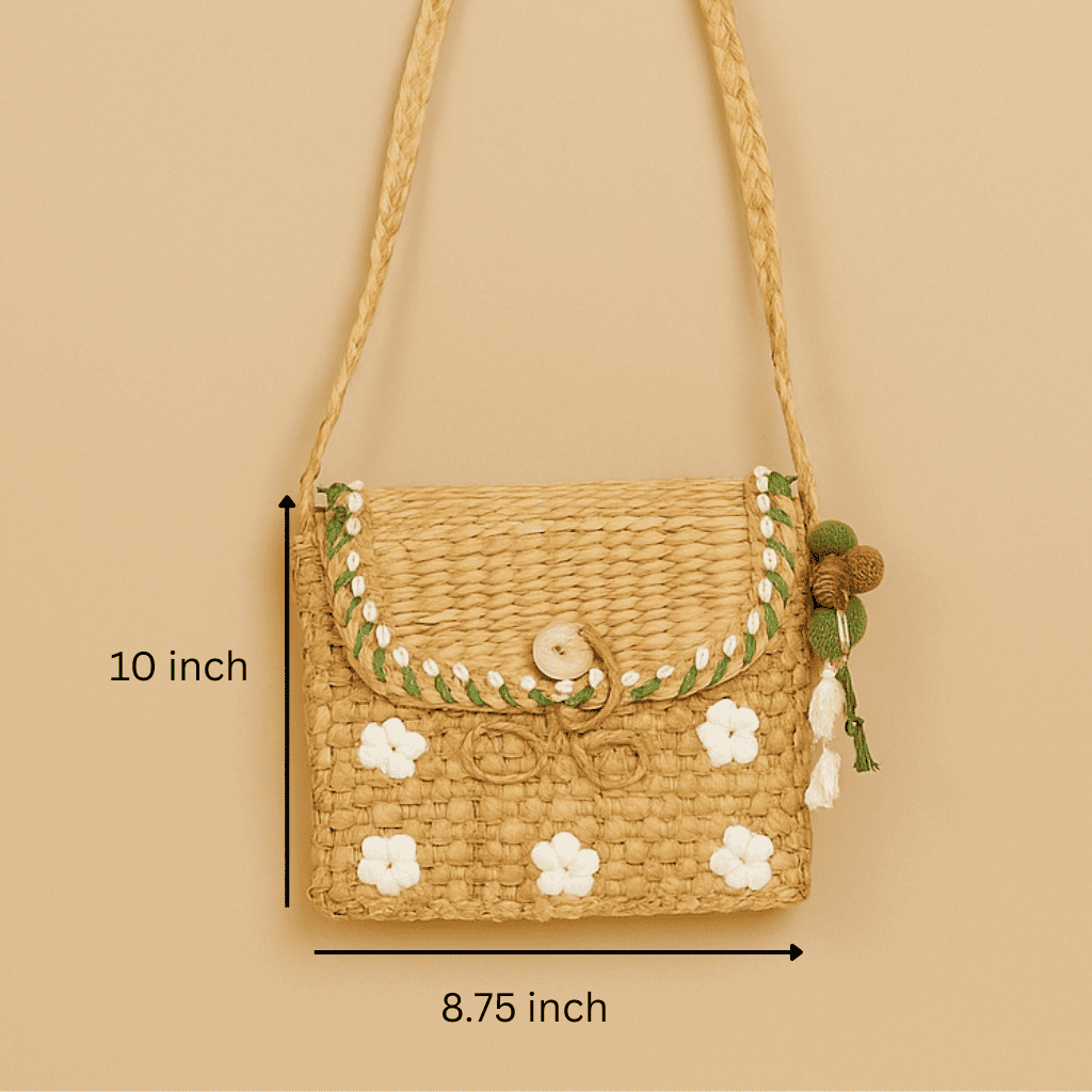Daisies Basket Cane Woven Sling Bag – Handmade