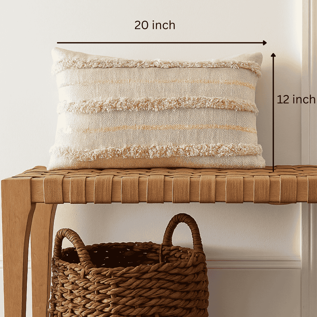 Shaggy Sequinned Lumbar cotton Cushion Cover
