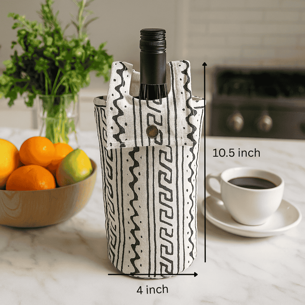 Tribal Printed Fabric Wine Bottle Bag – Stylish Aussie Gifting