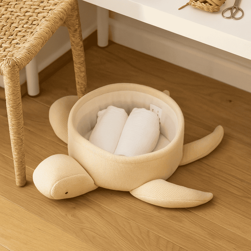 Knitted Cotton Turtle Basket