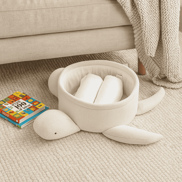 Turtle Basket | Knitted Cotton Storage Shaped Decor