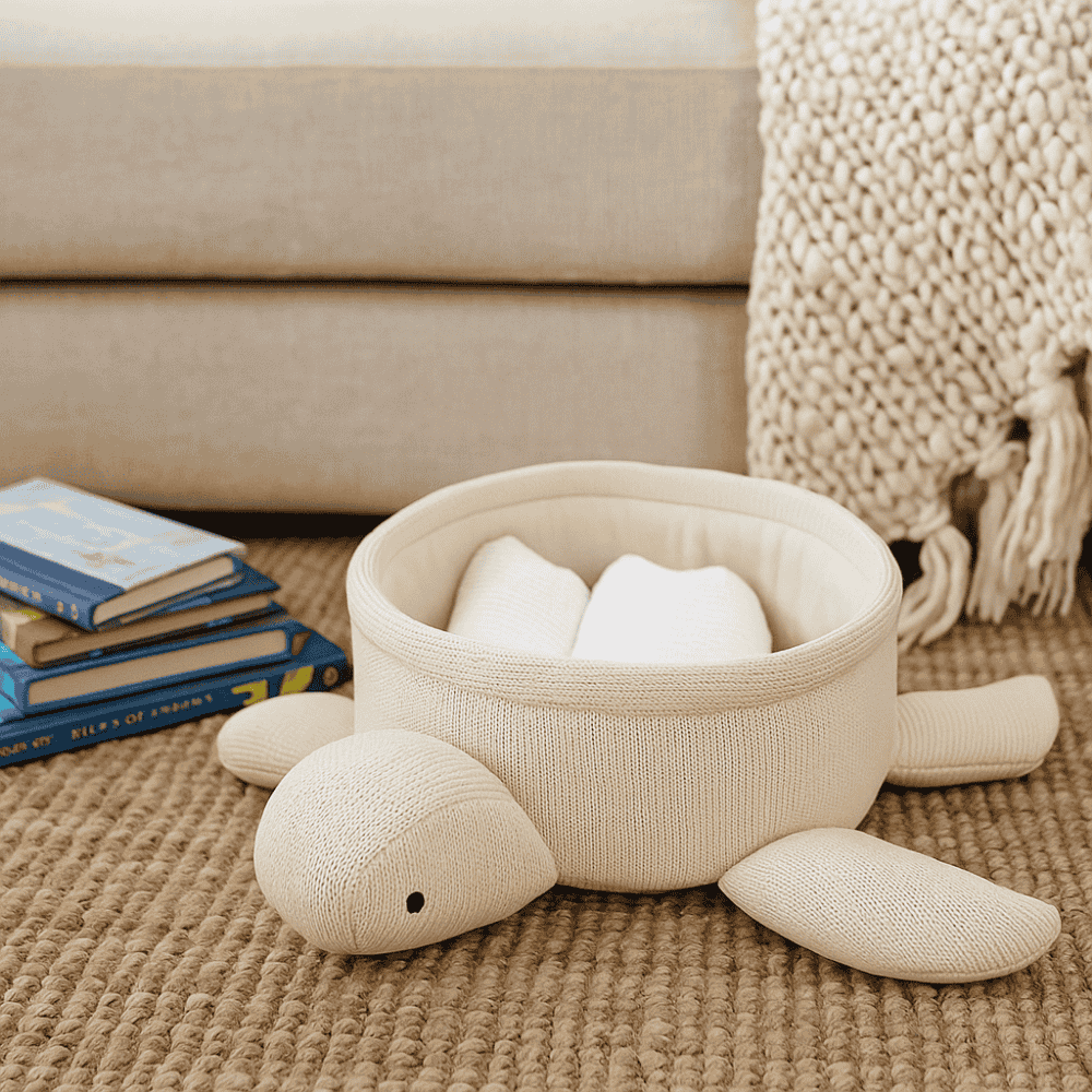 Knitted Cotton Turtle Basket