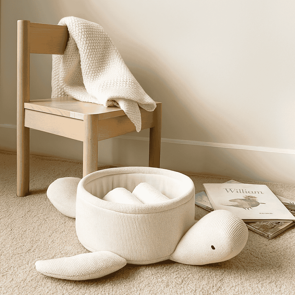 Knitted Cotton Turtle Basket