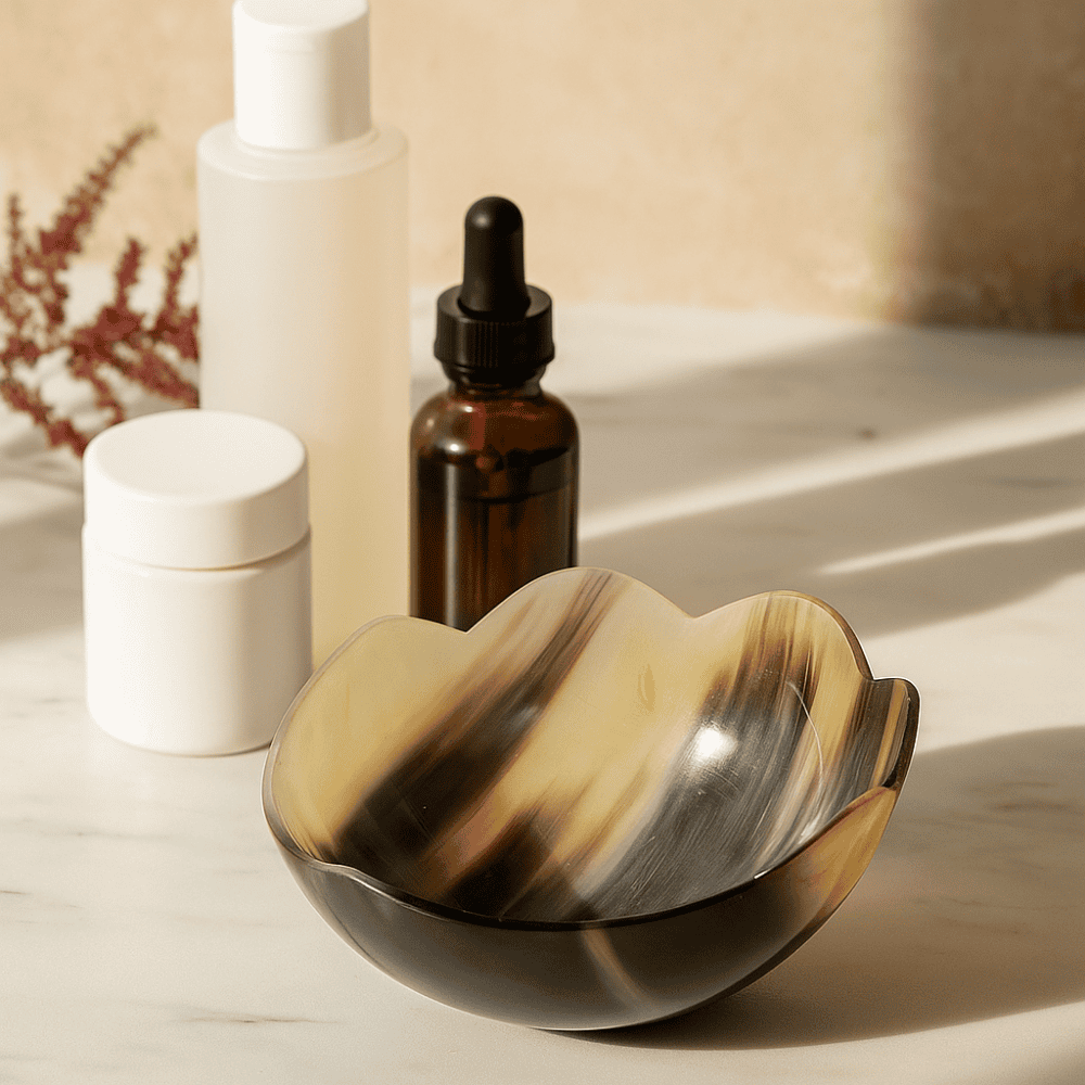 Hand Cut Recycled Horn Craft Bowl – Ethical Artisan Decor