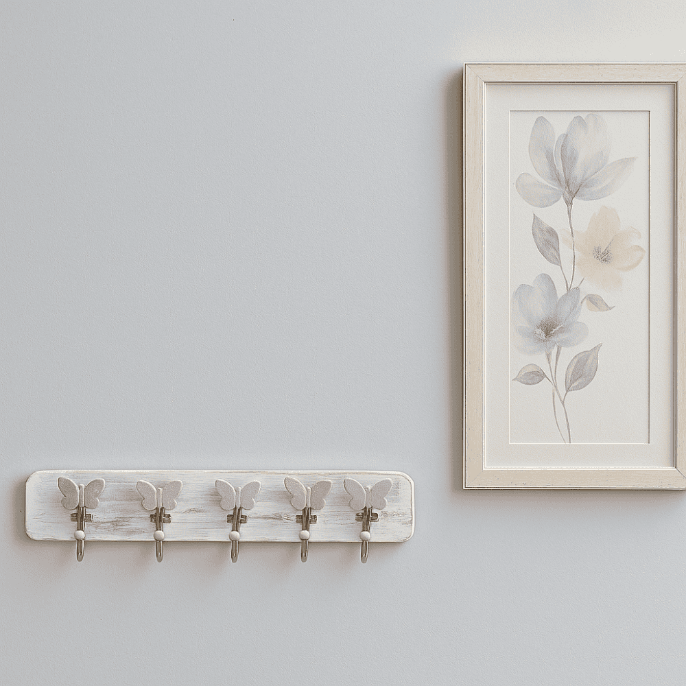 Pastel &amp; Distressed Wooden Wall hook – Handcrafted Rustic Accent