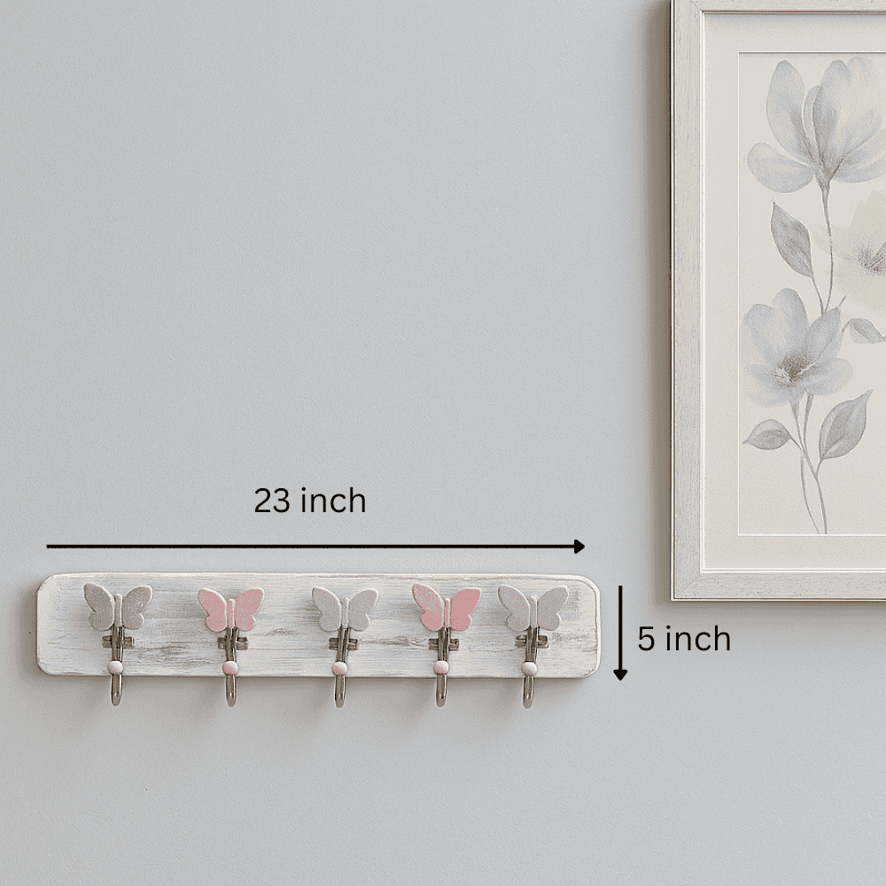Pastel &amp; Distressed Wooden Wall hook – Handcrafted Rustic Accent