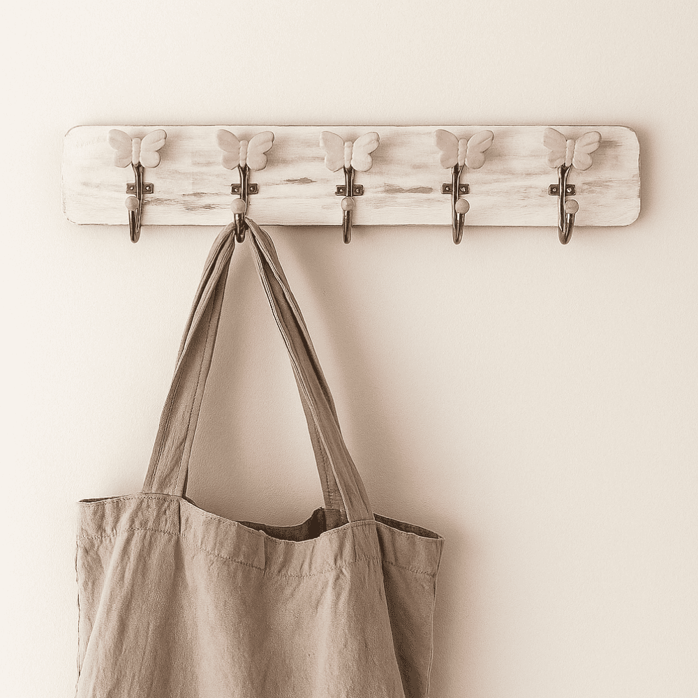Pastel &amp; Distressed Wooden Wall hook – Handcrafted Rustic Accent