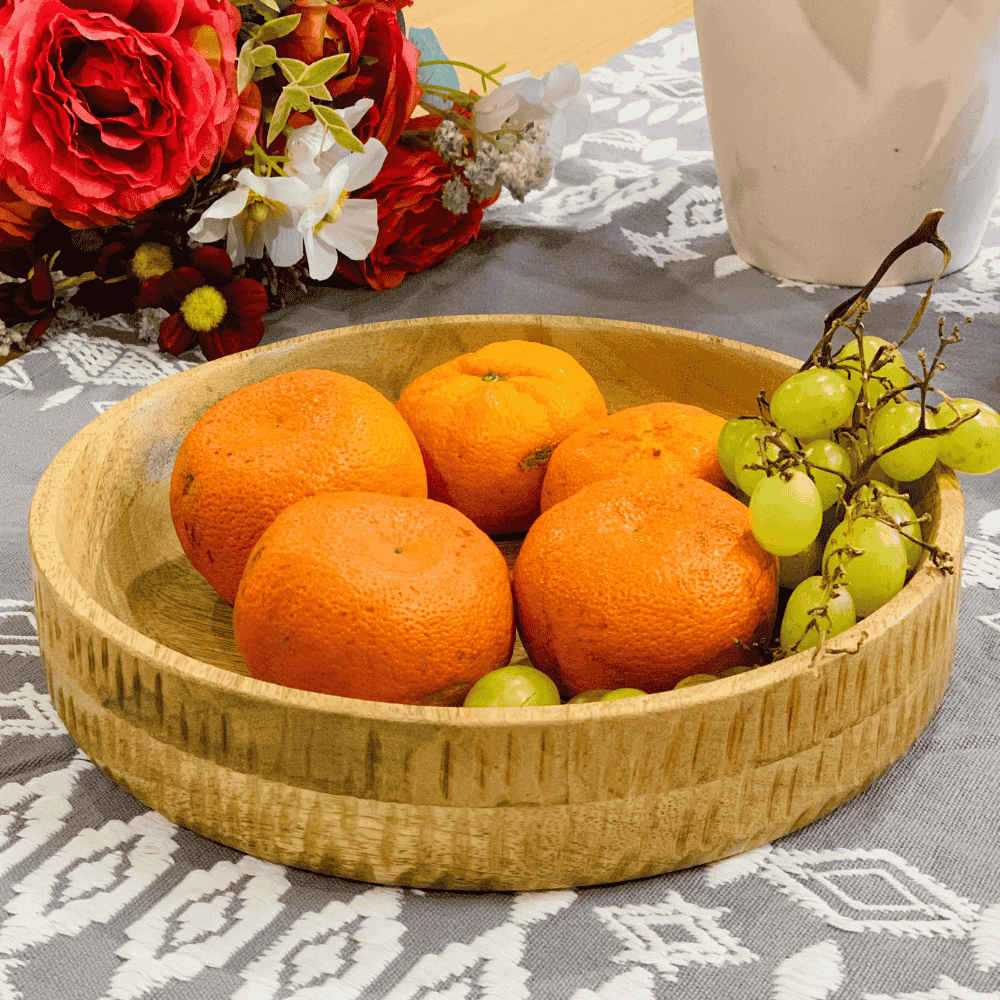 Hand-Carved Mango Wood Platter – Rustic Serving Elegance