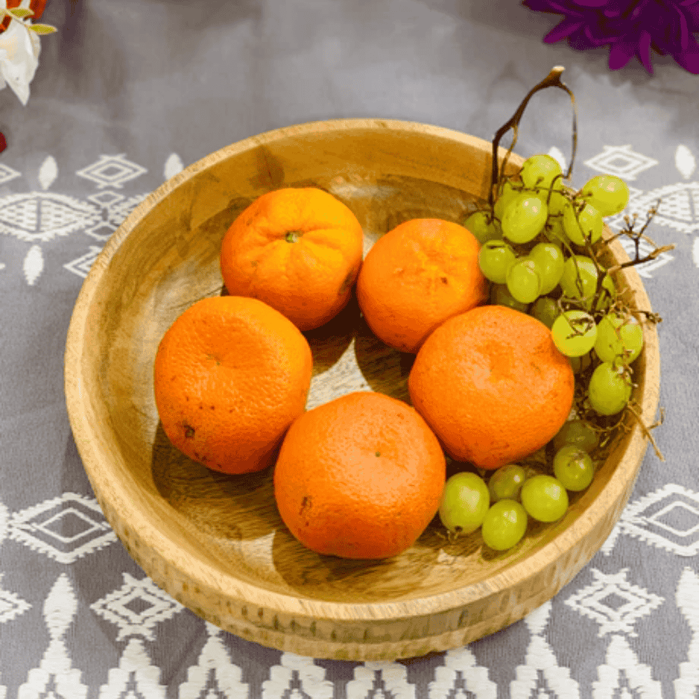 Hand-Carved Mango Wood Platter – Rustic Serving Elegance