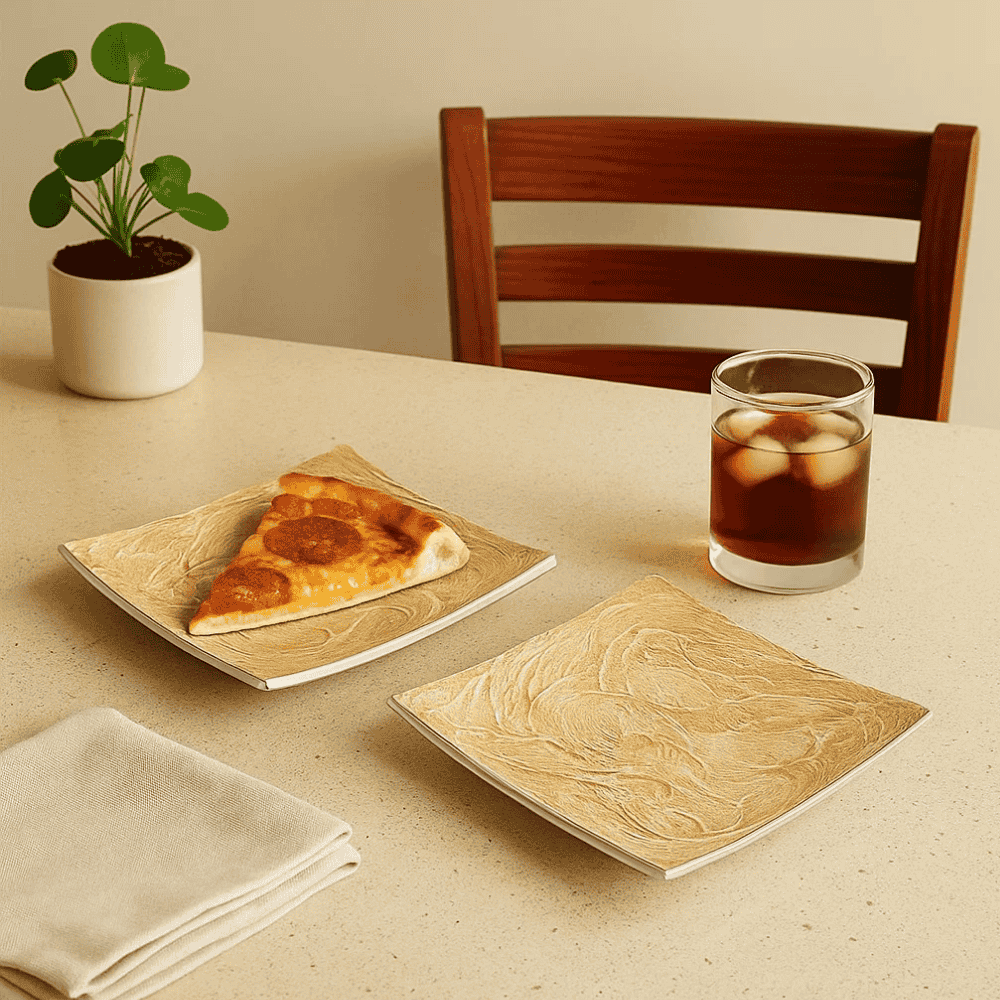 Aluminium Pizza Slice Square Plate