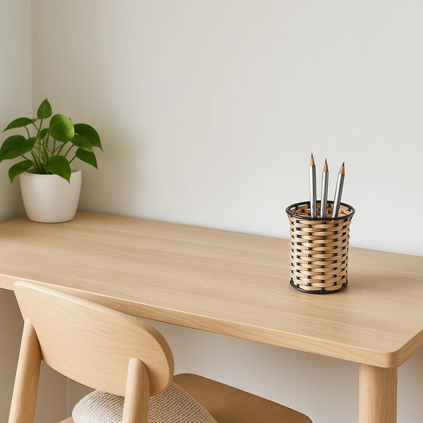 Cane Pen Stand | Minimalist Iron Desk Organizer | Gleemium