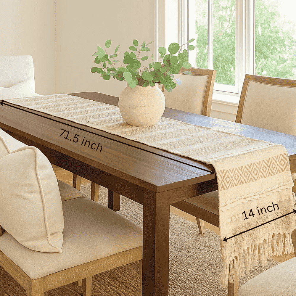 Diamond Brown Cotton Table Runner