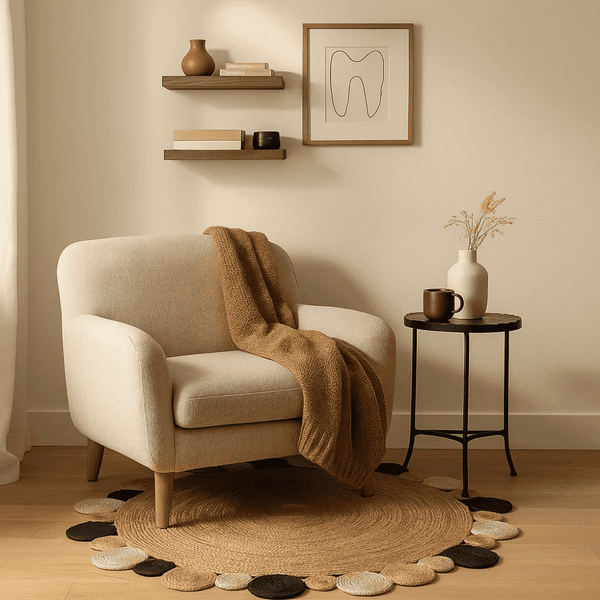 Braided Spiral Round Jute Rug – Natural Floor Texture for Your Home