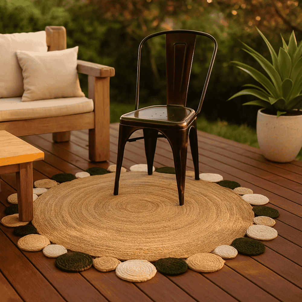 Braided Spiral Round Jute Rug