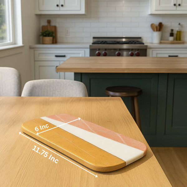 Striped Marble Cheeseboard | Block Hand Cut | Gleemium