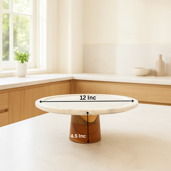 Solid White Marble Cake Plate – Handcrafted