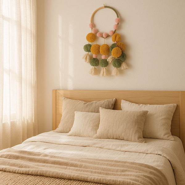 Tasseled Boho Dreamcatcher | Handmade Cotton and Wool Wall Decor