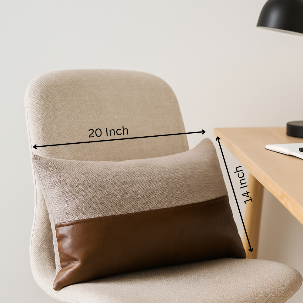 Leather lumbar cushion cover front view