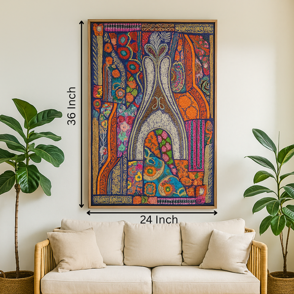 Upcycled Fabric Wall Hanging | Sustainable Patchwork Boho Decor