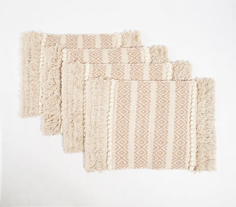Handwoven Cotton Diamond Panel Placemats