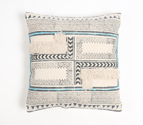 Block Printed Cotton Cushion Cover – Geometric Design