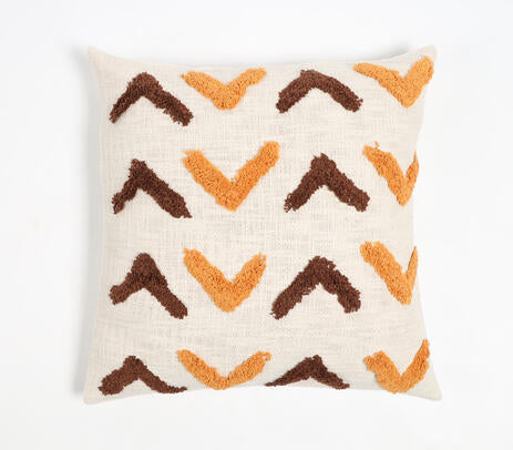Arrow Tufted Cotton Cushion Cover