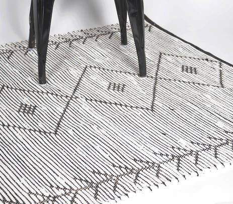 Diamond Greyscale Rug – Handwoven Elegance