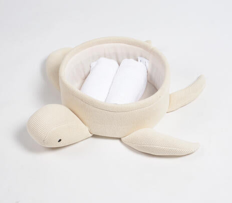 Knitted Cotton Turtle Basket