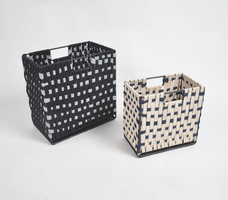 Cotton Rope Baskets | Minimalist Storage Set of 2 | Gleemium