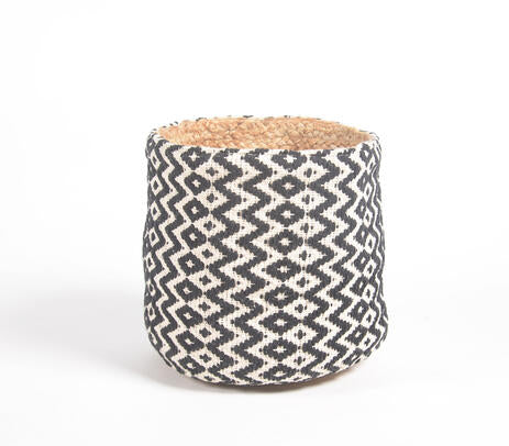 Handwoven Cotton &amp; Jute Basket
