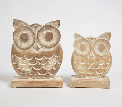 Wooden Owls Decoratives (Set of 2)