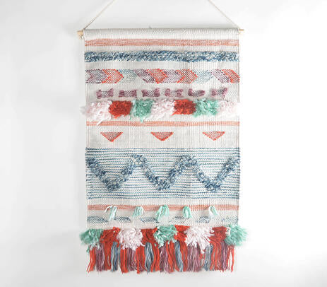 Coastal Handwoven Cotton & Wool Wall Hanging