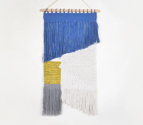 Handwoven Tasseled Coastal Boho Wall Hanging