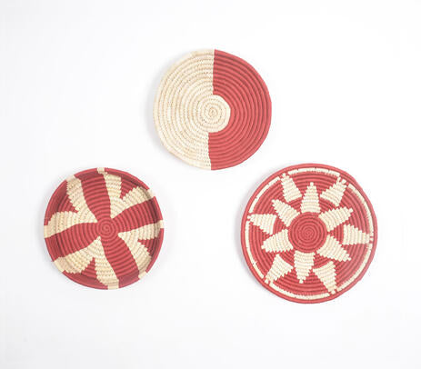 Handwoven Sabai Grass Mandala Wall Plates (set of 3)