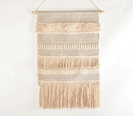Handwoven Cotton Neutral Bayadere Wall Hanging
