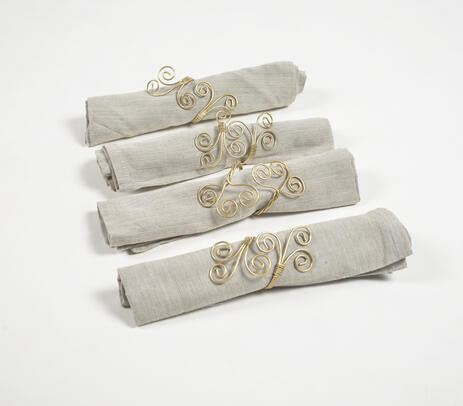 Coiled Metallic Wire Napkin Rings
