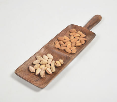 Hand Cut Mango Wood Snack Tray – Handcrafted Serving Tray