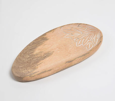 Classic Mango Wood Serving Platter – Handcut Rustic Tray