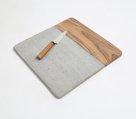 Concrete &amp; Acacia Wood Cheese Board – Hand Cut