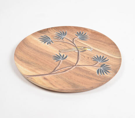 Bird on a Branch Acacia Wood Plate – Medium