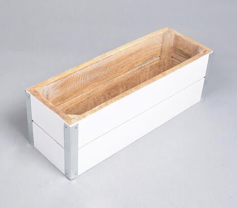 Handcrafted White Mango Wood Storage Box