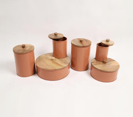 Galvanized Iron Storage Boxes (Set of 6)