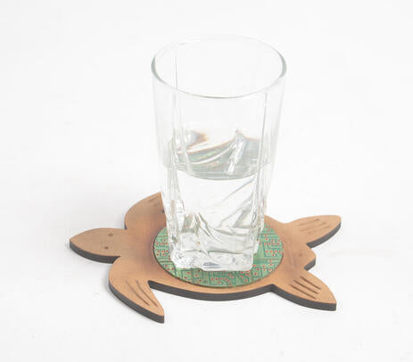 Turtle-Shaped Coaster – Recycled Circuit Board &amp; MDF Eco Decor