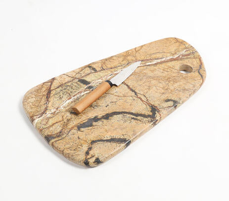 Abstract Cut Natural Marble Cheese Board