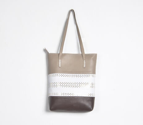 Neutral Leather Tote Bag