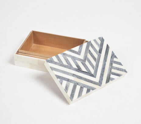 Art Deco Natural Bone &amp; MDF – Trinket Box